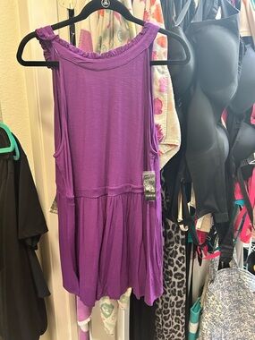 torrid Purple Sleeveless Peplum Tank